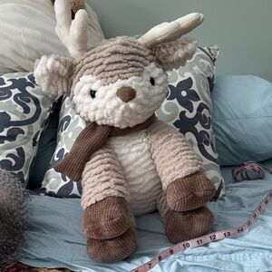 Plush Beige and Brown Reindeer Stuffed Animal